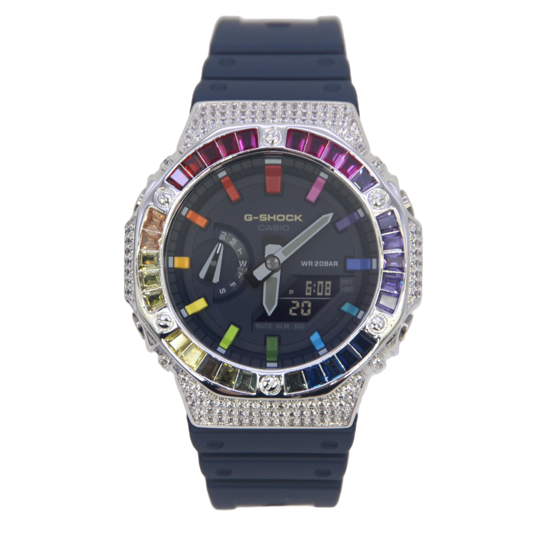 銀色 改裝手錶 GA-2110ET-2A - 雙彩虹