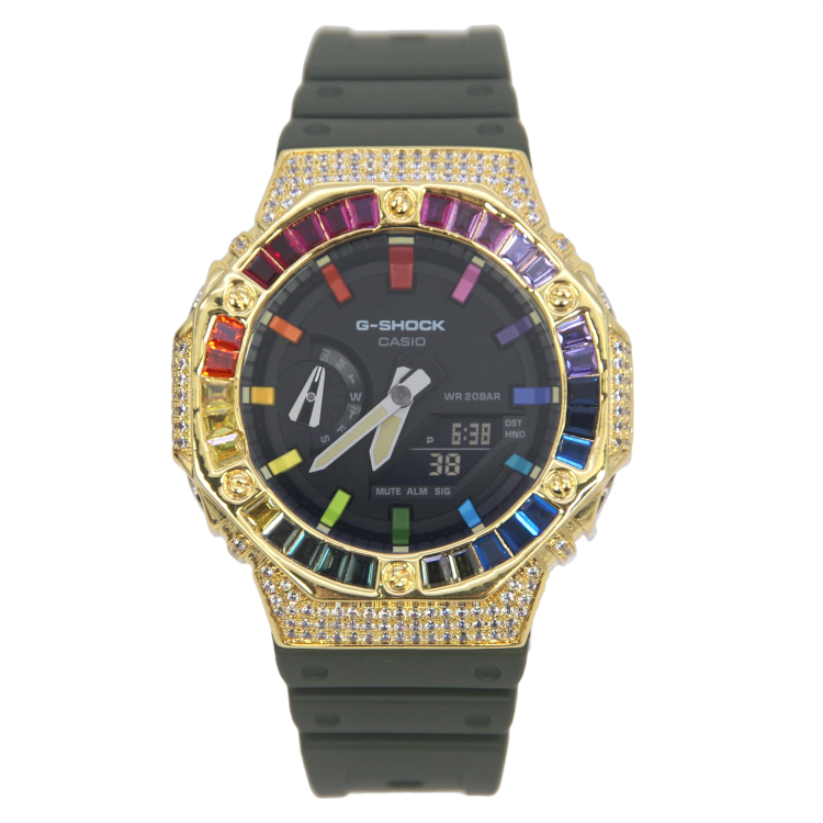 金色 改裝手錶 GA-2110SU-3A - 雙彩虹