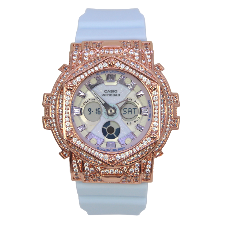 玫瑰金色 改裝手錶 BA-130WP-2A - Rokkaku