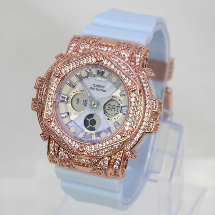 玫瑰金色 改裝手錶 BA-130WP-2A - Rokkaku