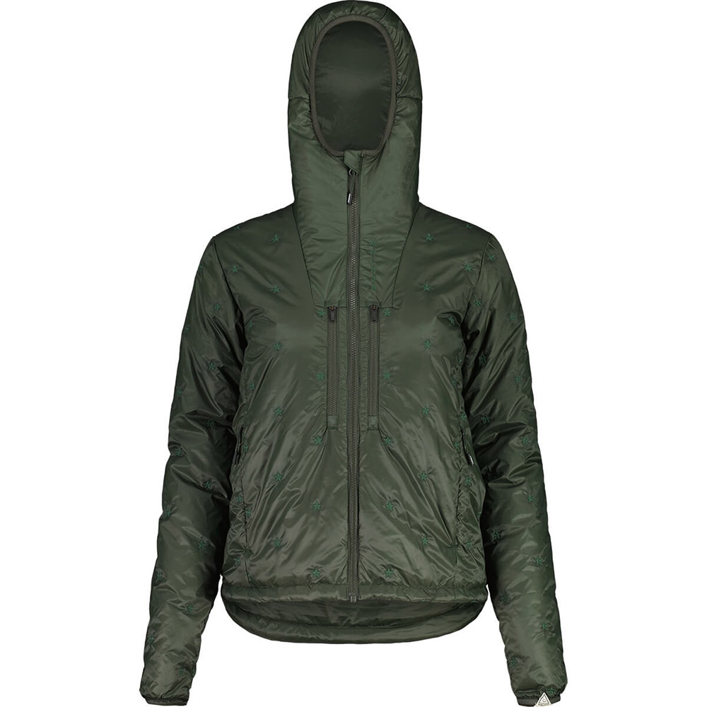 【MALOJA】女PrimaLoft  BIO防雪保暖連帽外套 / 23MA36155-[綠、可可]