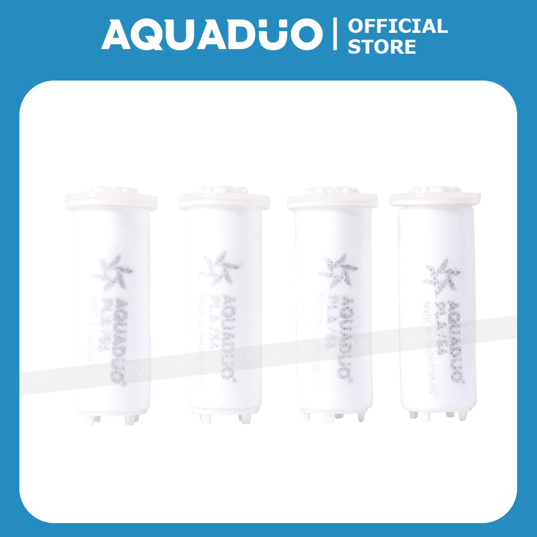 AQUADUO 旅行用迷你沐浴過濾花灑頭PLA濾芯 (4件裝) 330RF-R4