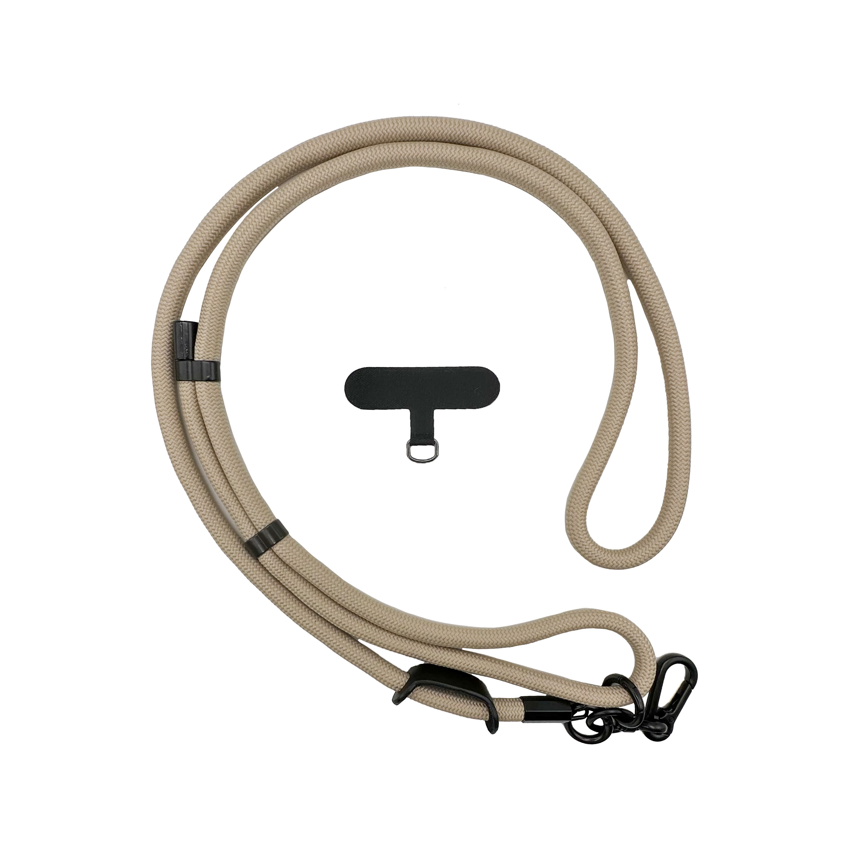 可調節單鉤手機背繩8mm-卡其