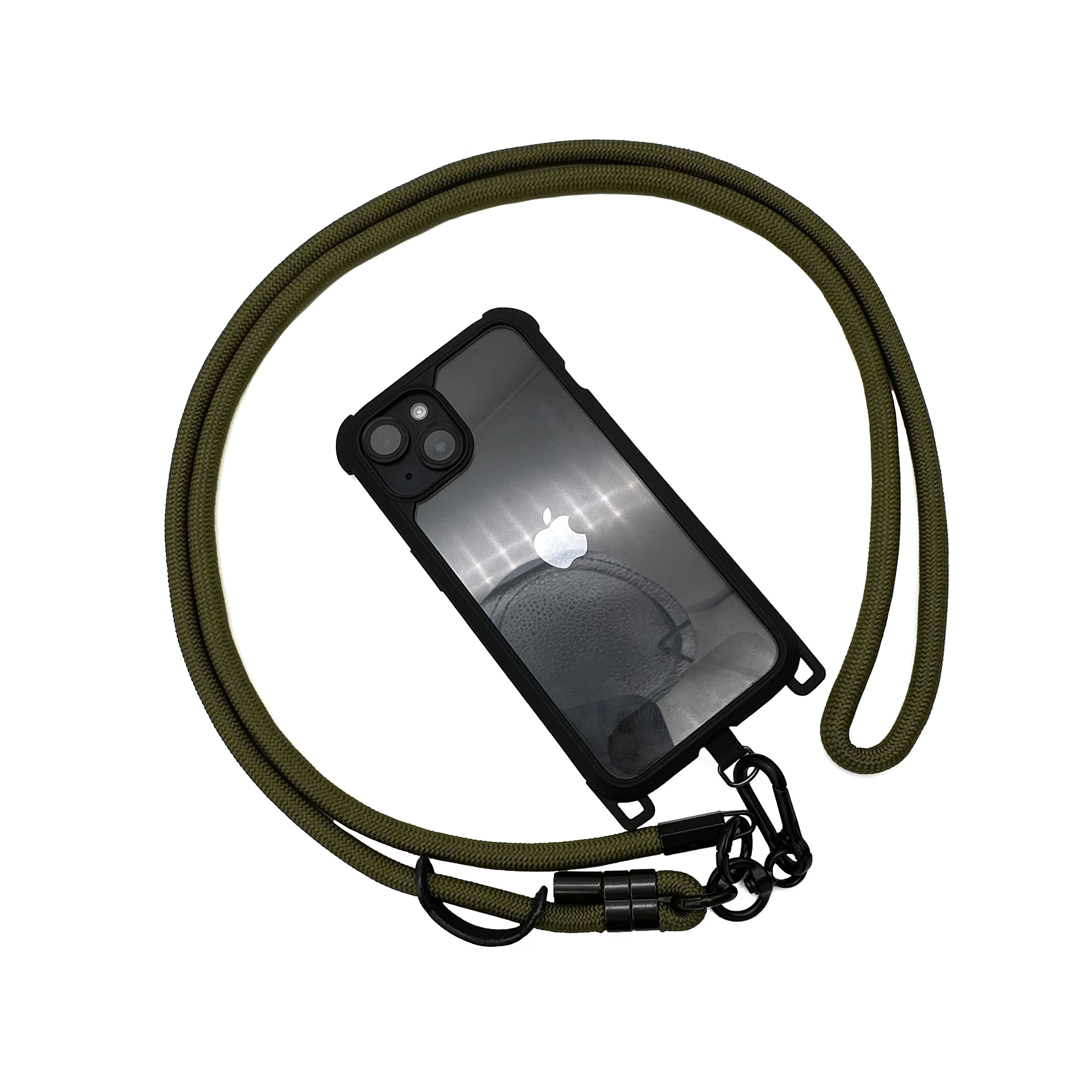 可調節單鉤手機背繩8mm-軍綠