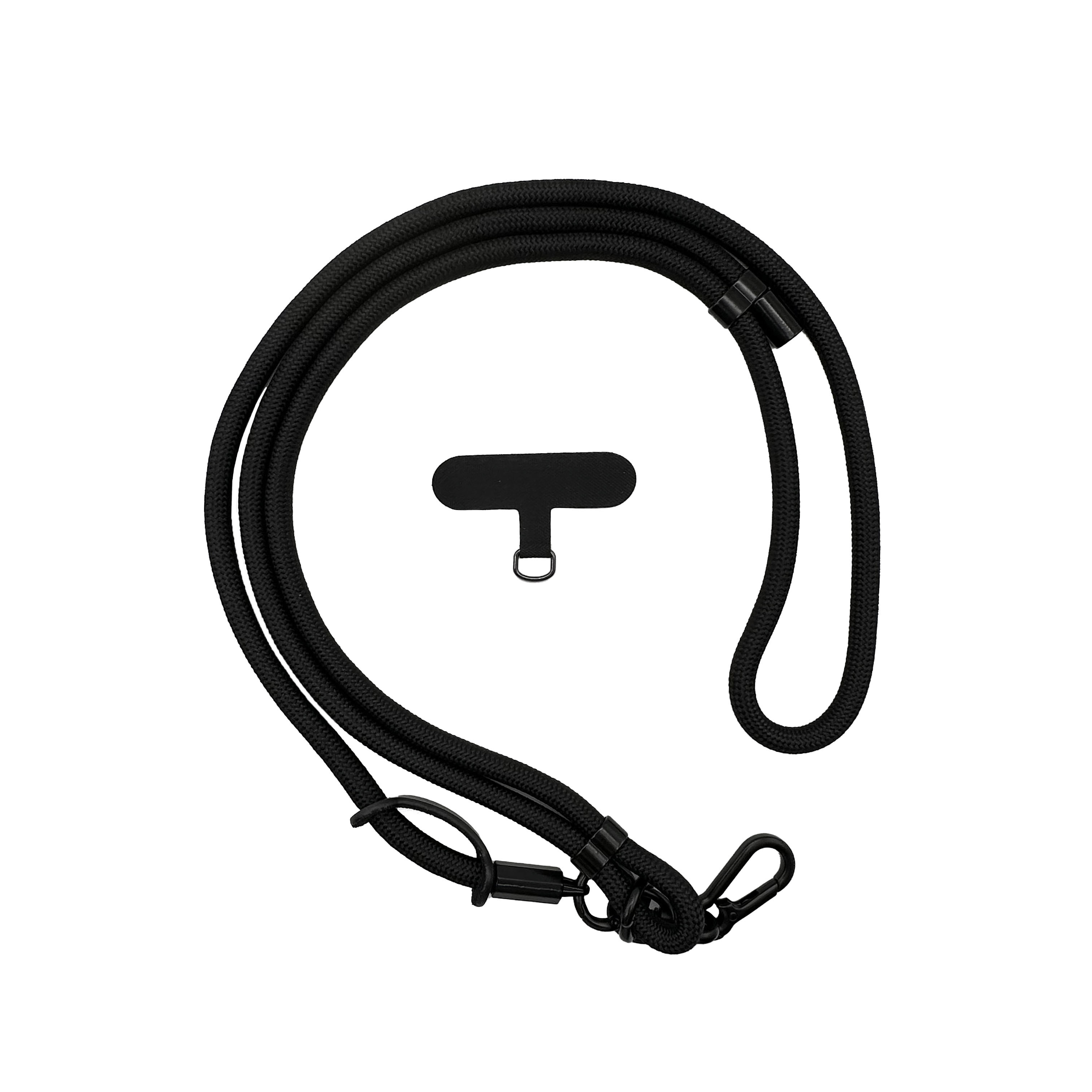 可調節單鉤手機背繩8mm-黑