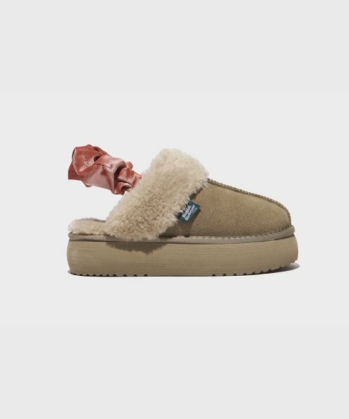 ROCKFISH) CLOUDY FLATFORM FUR SLINGBACK｜5color