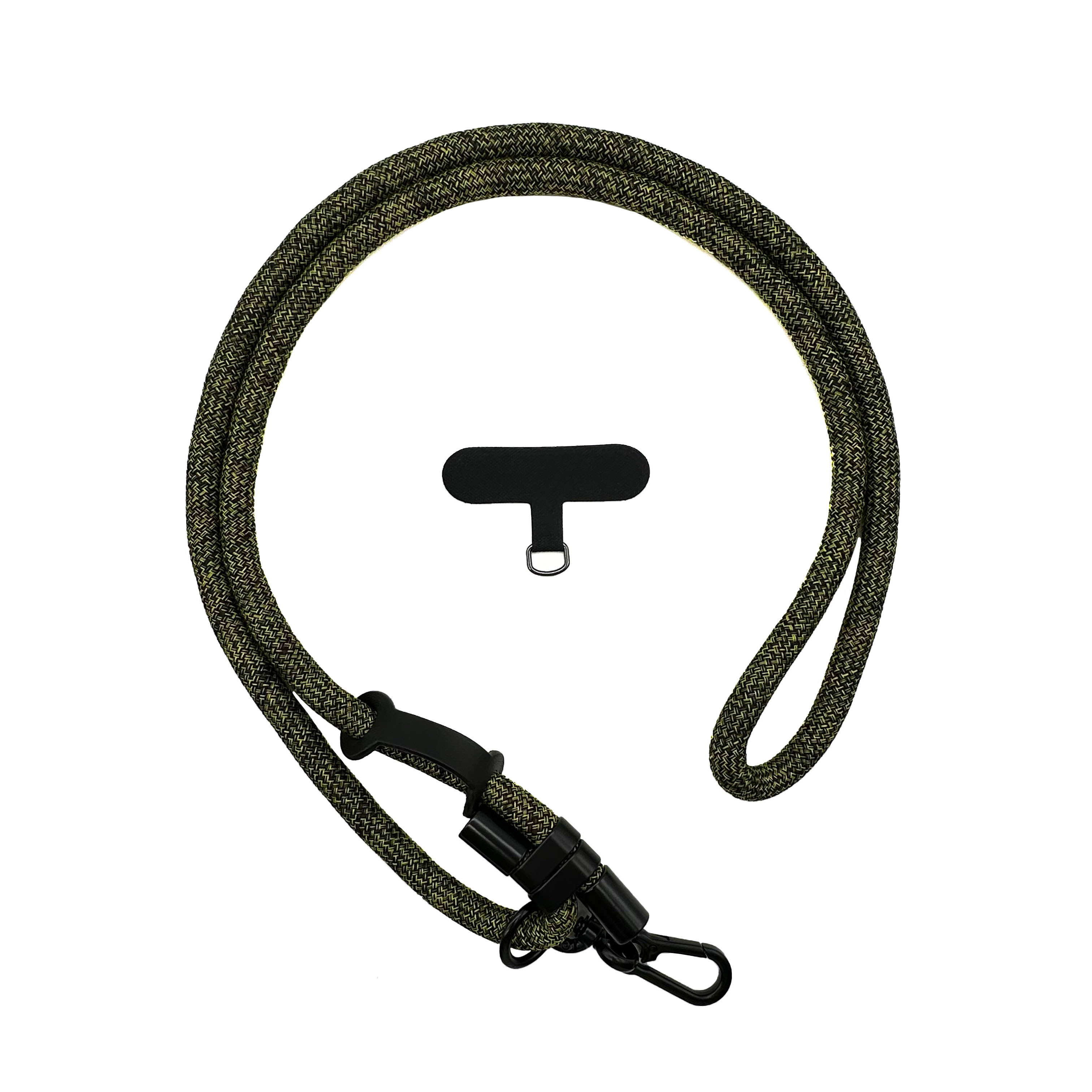 可調節單鉤手機背繩10mm-迷彩綠