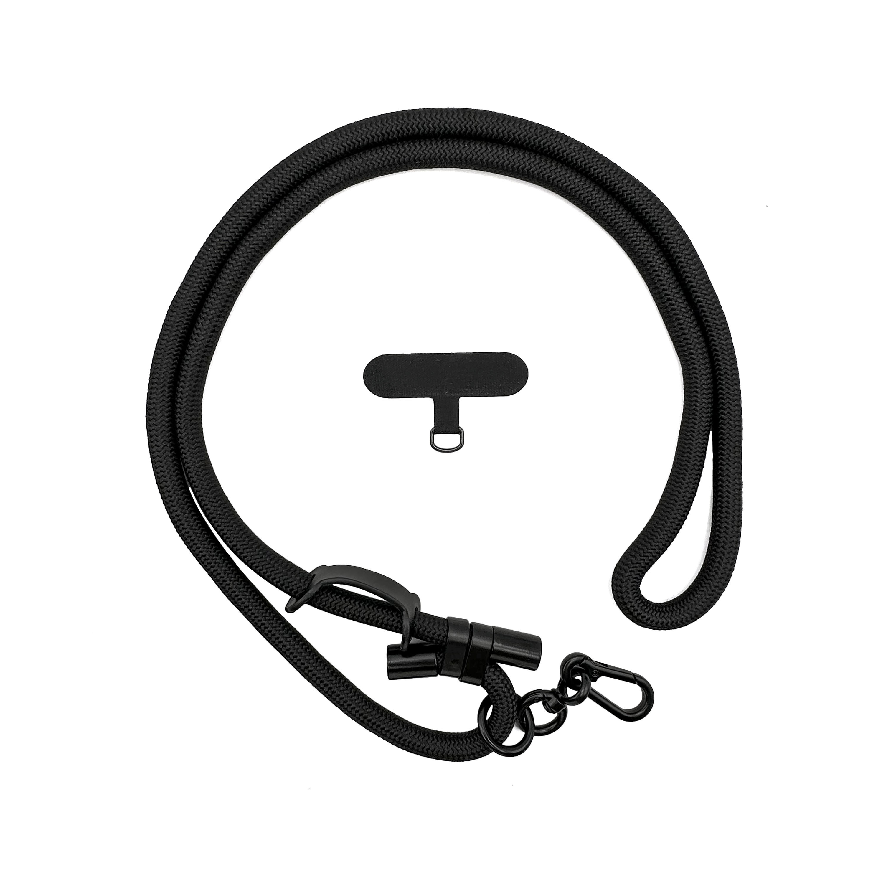 可調節單鉤手機背繩10mm-黑