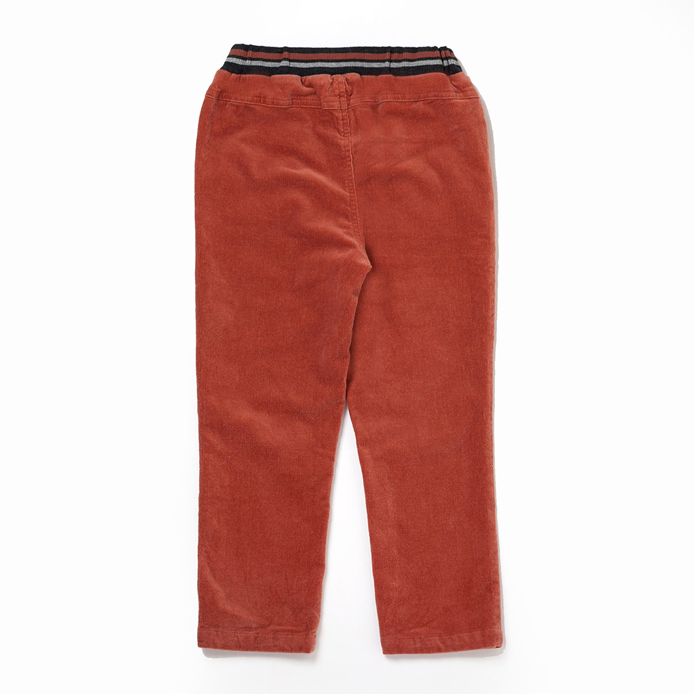 PIPPY潮酷剪接彩條棉質休閒褲  桔紅
