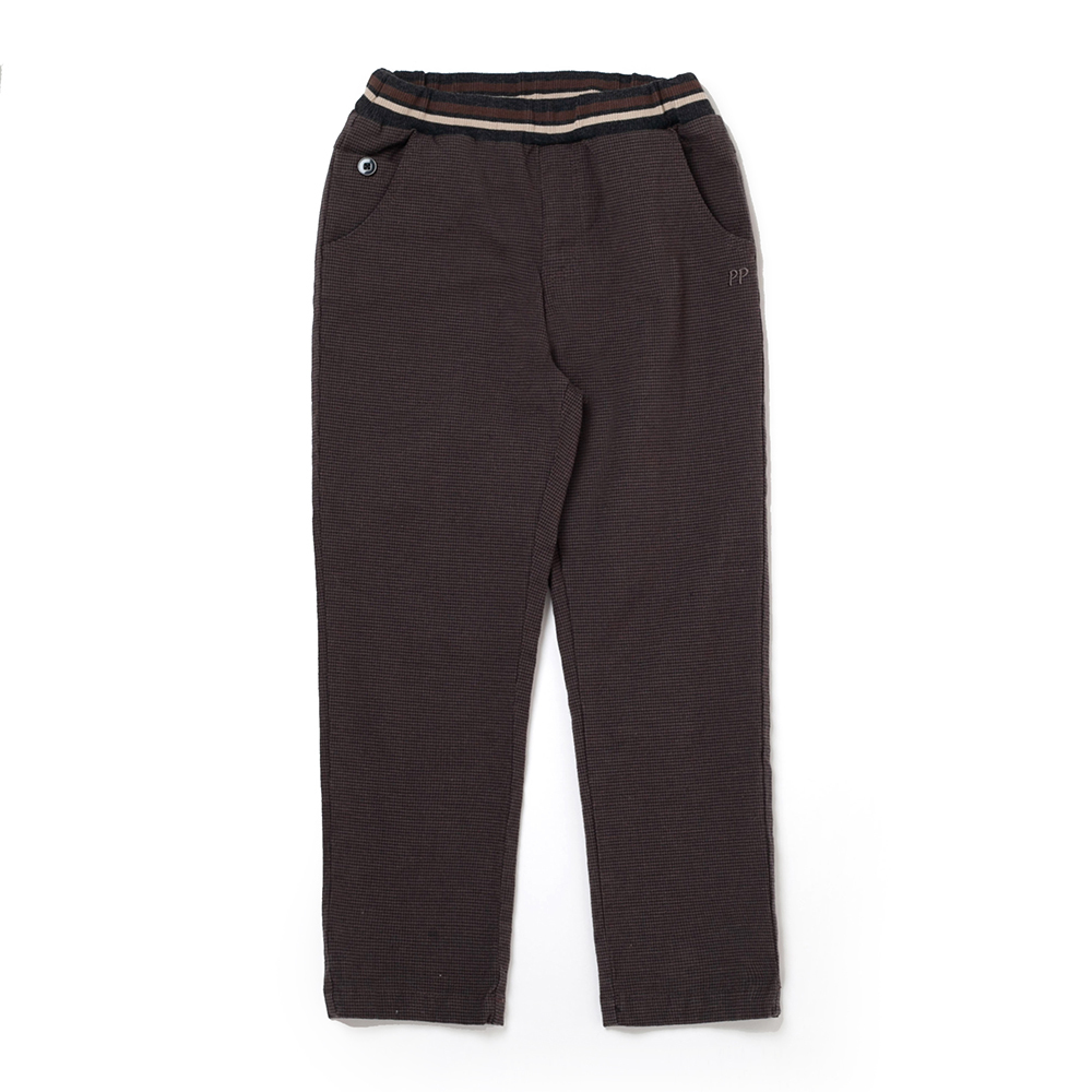 PIPPY潮酷剪接彩條棉質休閒長褲 深灰