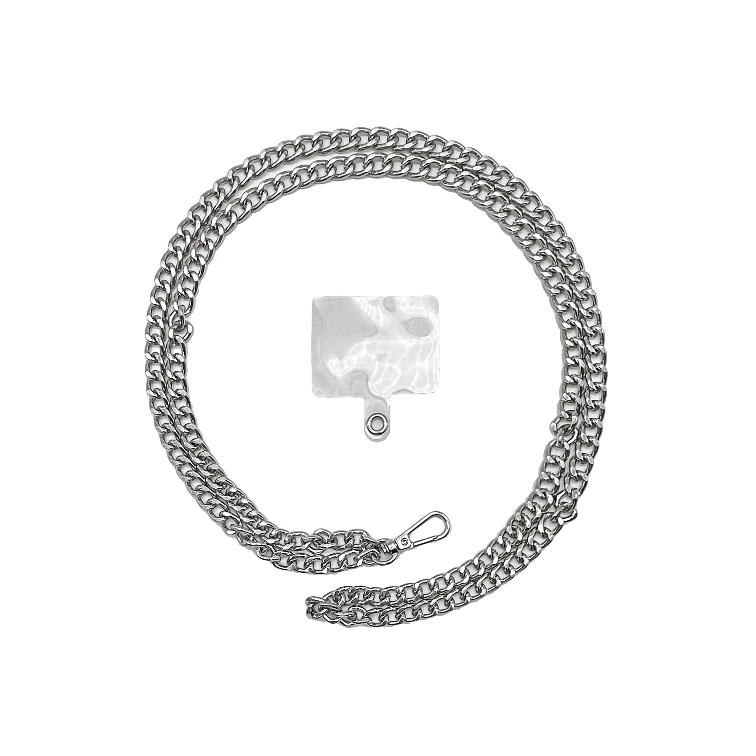 極簡串接金屬手機背繩-銀