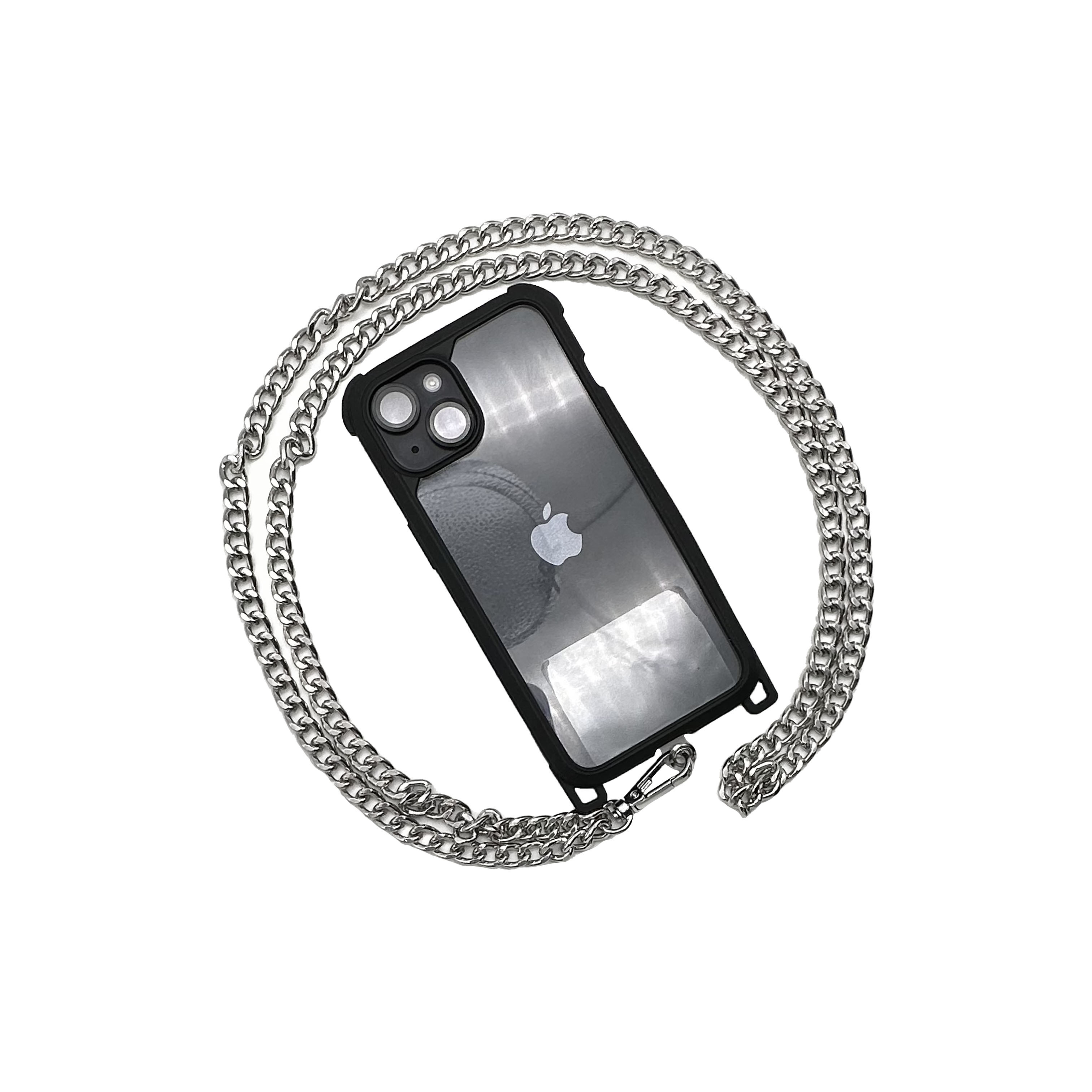 極簡串接金屬手機背繩-銀