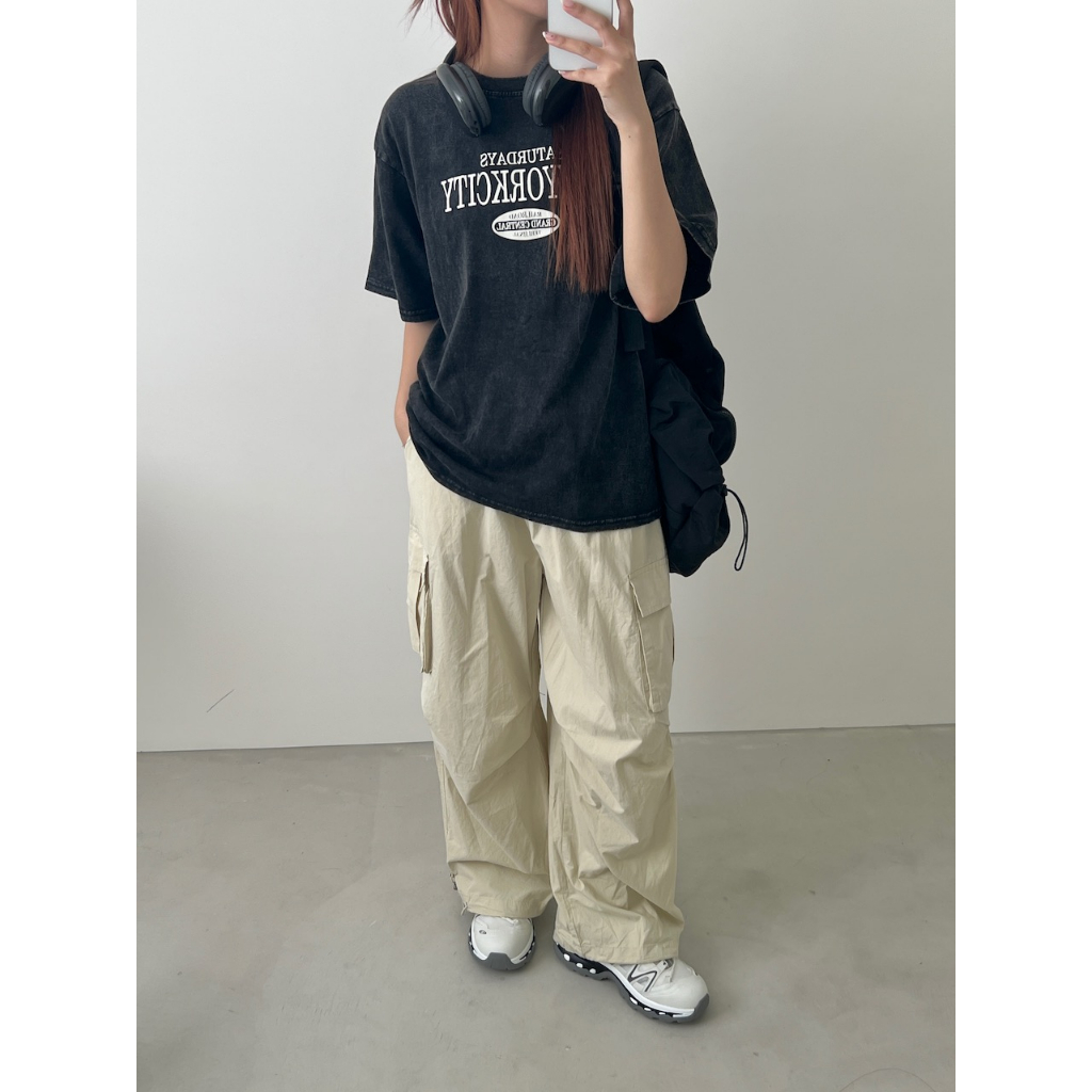 熱銷現貨【imfine】紐約市週六 復古水洗深灰T #9193