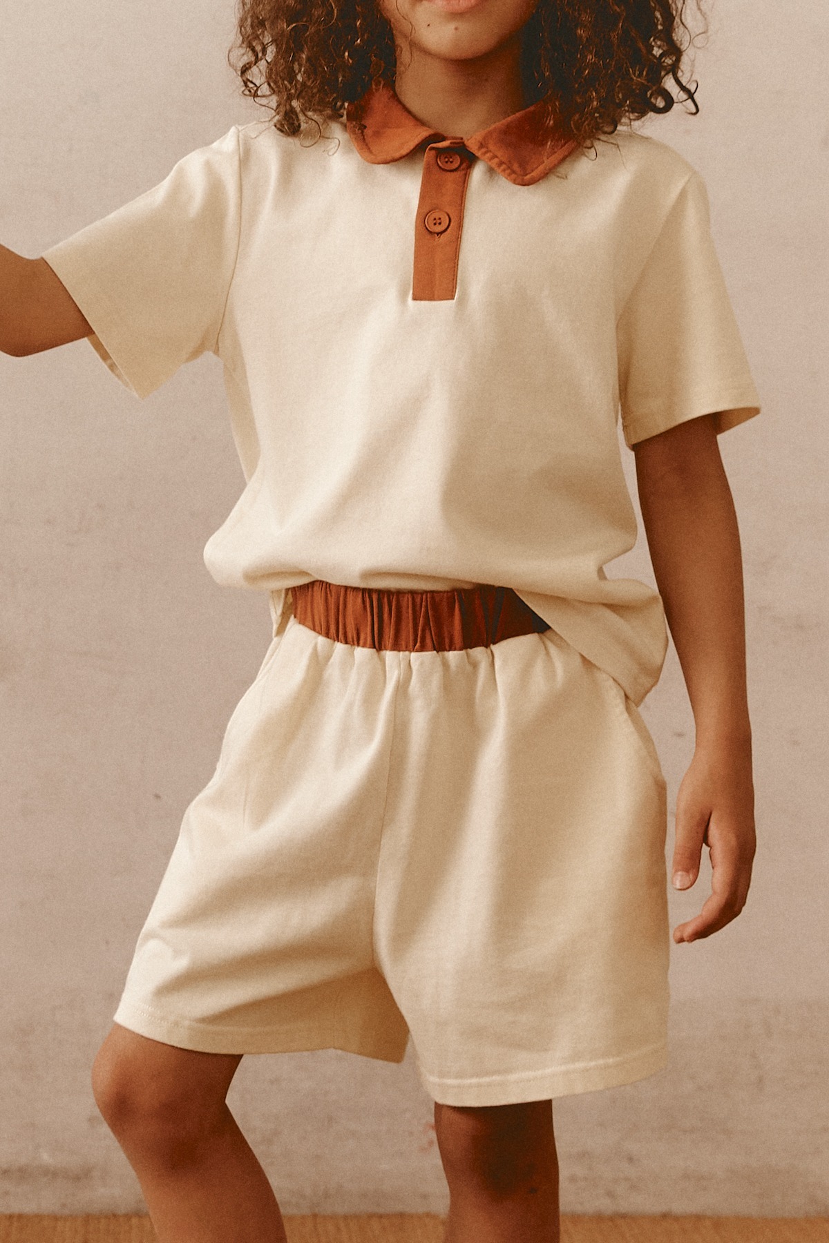 澳洲Alfred 純棉滾邊短褲 - Cream