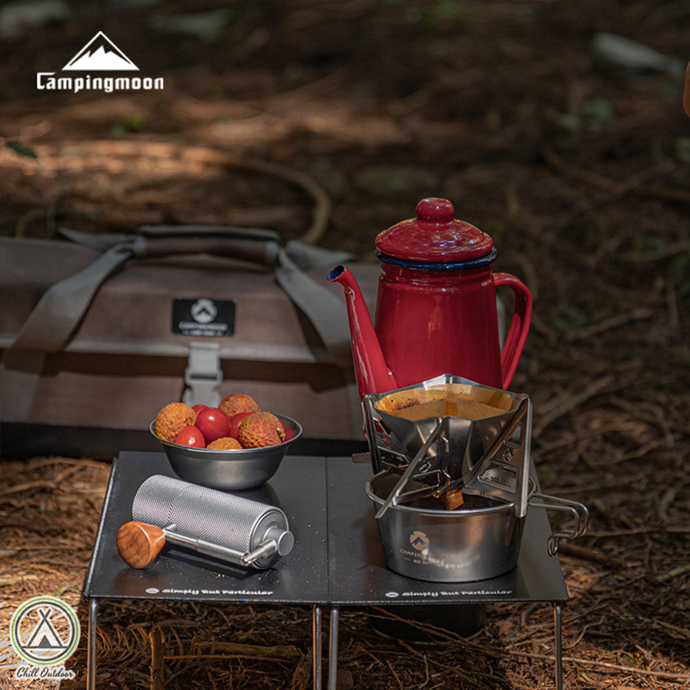 柯曼Campingmoon 隨行拼裝咖啡濾架－(黑/銀)