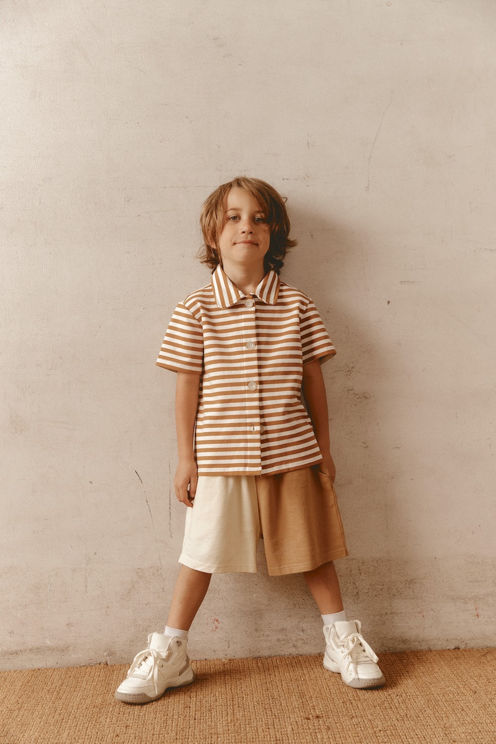 澳洲Alfred 純棉時尚雙色短褲 - Cream