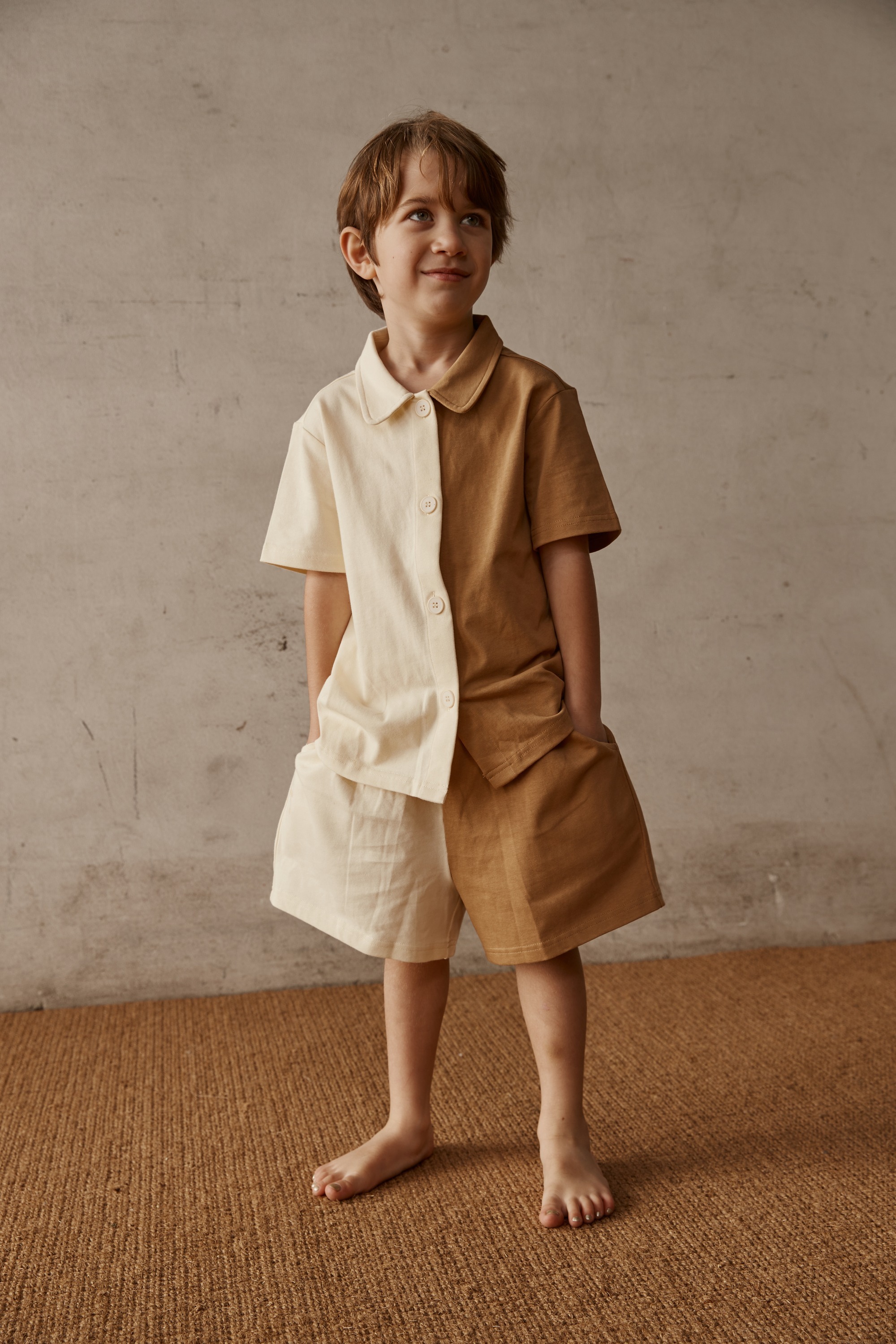 澳洲Alfred 純棉時尚雙色短褲 - Cream