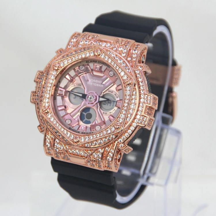 玫瑰金色 改裝手錶 BA-130-1A4 - Rokkaku