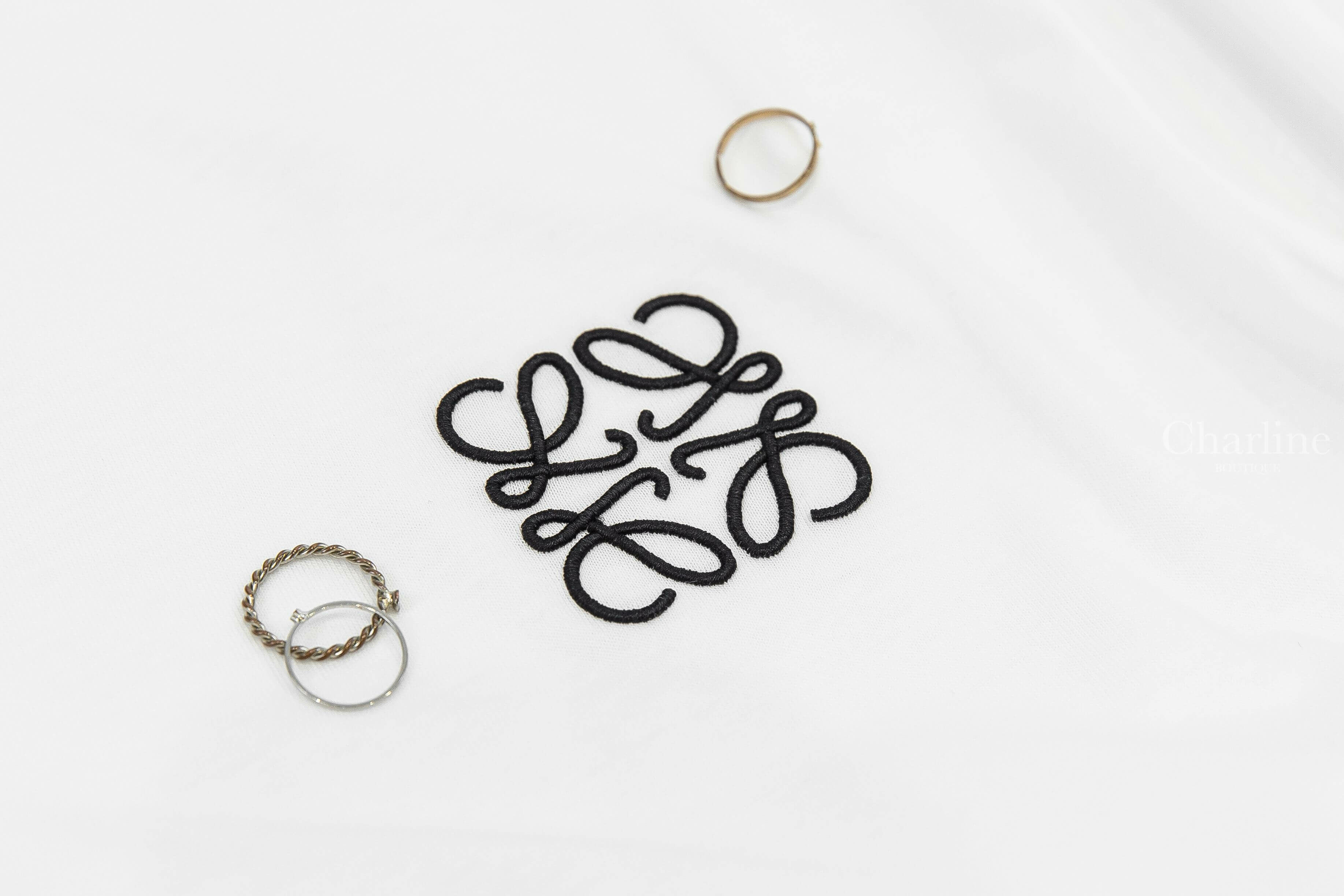 Loewe Regular Fit T-shirt In Cotton 白色刺繡黑色 Logo 短袖棉T
