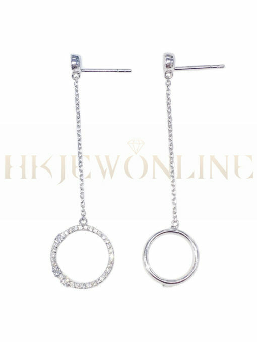 18K White Gold Diamond / Sapphire Diamond Earrings