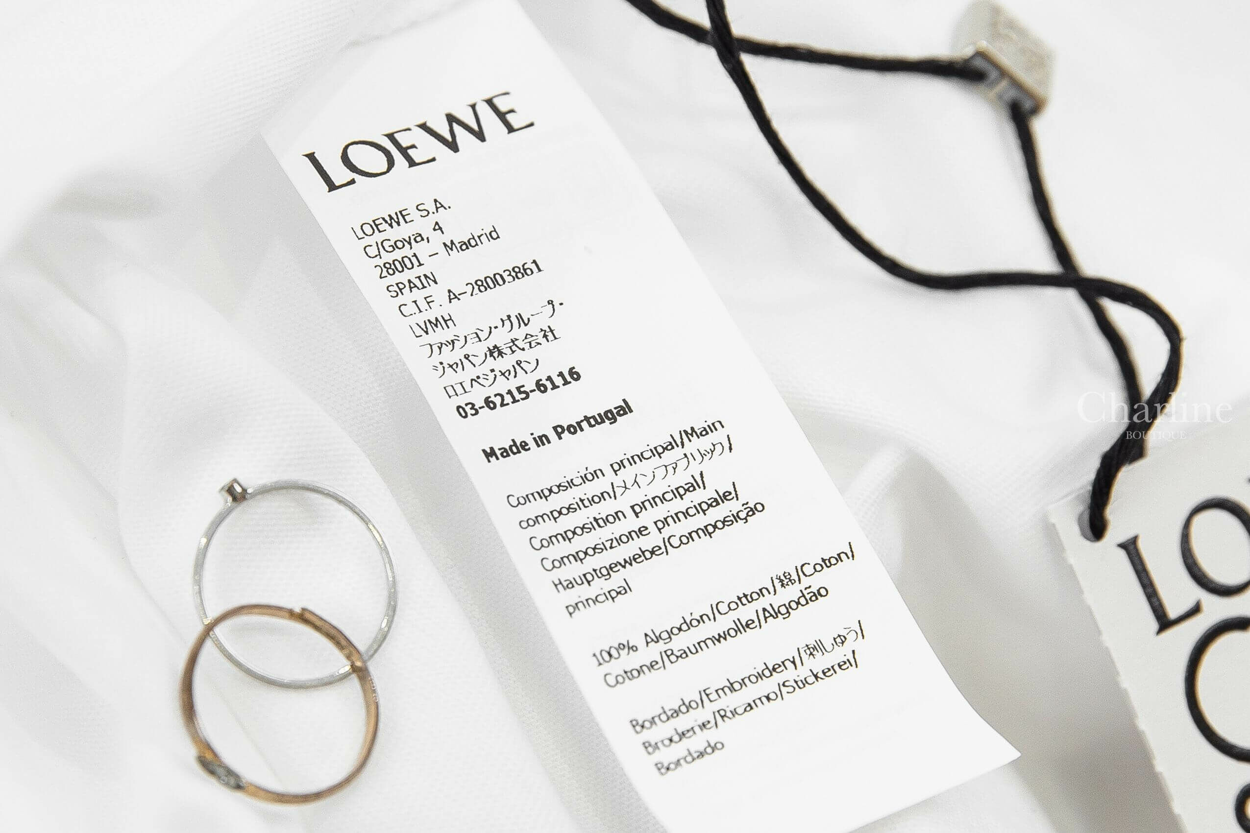 Loewe Regular Fit T-shirt In Cotton 白色刺繡黑色 Logo 短袖棉T-Charline Boutique精品代購