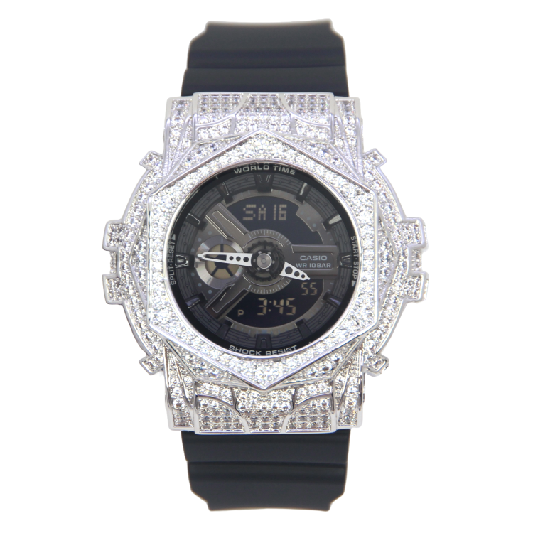 銀色 改裝手錶 BA-110XBC-1A - 玫瑰