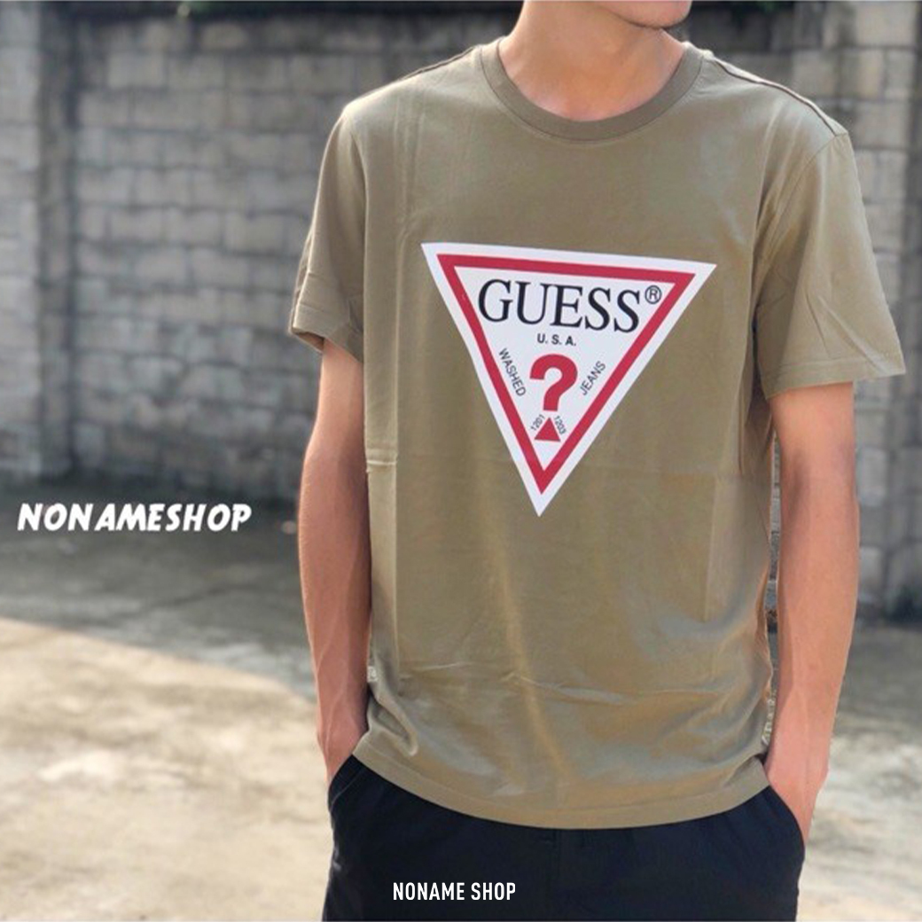 💥出清特價💥 GUESS 經典大LOGO 短TEE 短袖 墨綠 (男款)