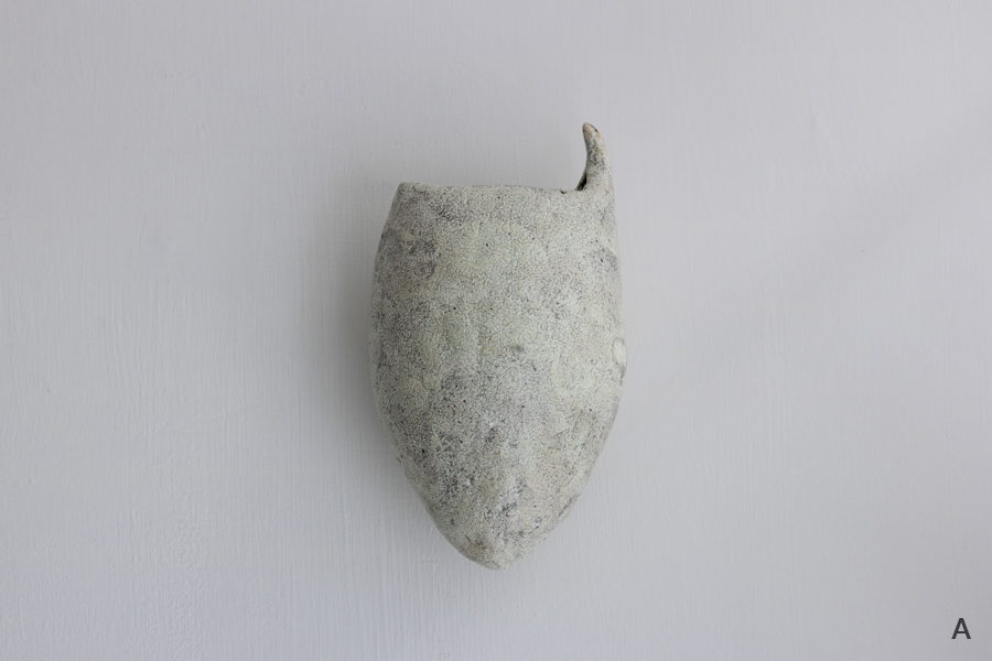 +g 小山乃文彦-花器 山繭 灰/ 綠/ 白