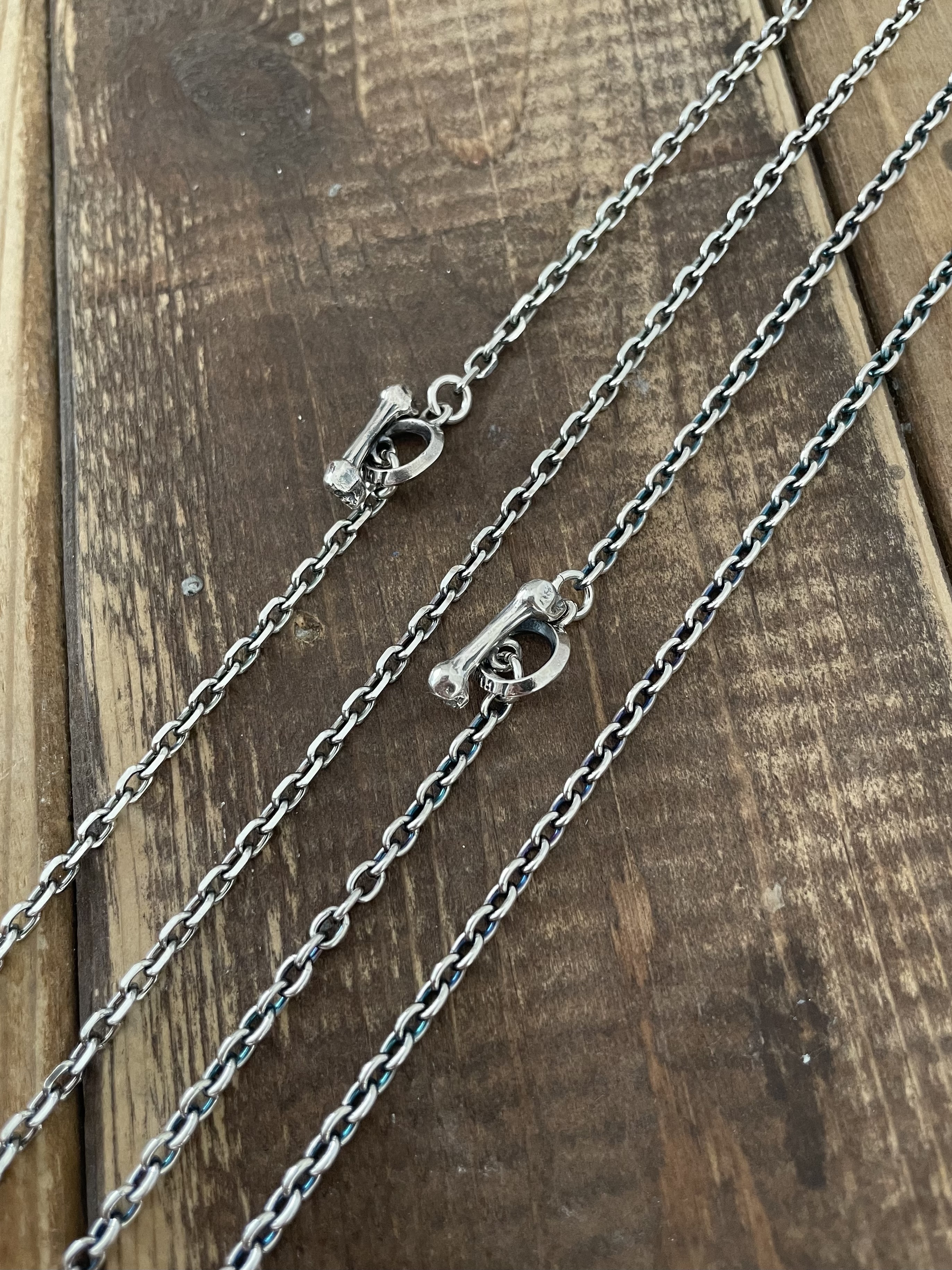 純銀骷髏扣頸鏈