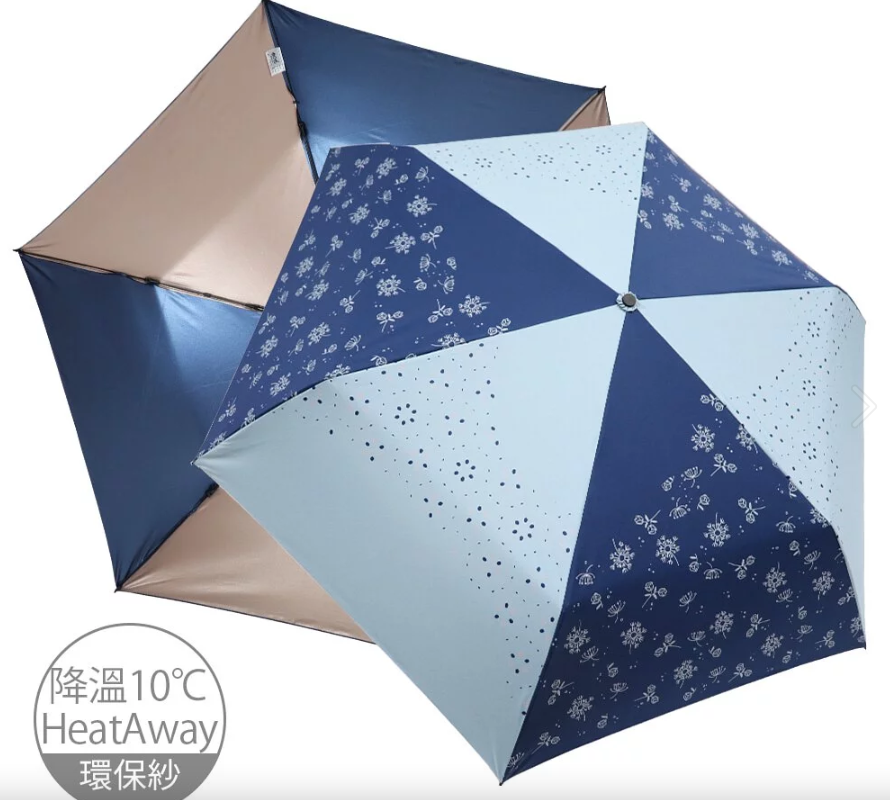 雨之情- (雨之戀)環保紗降溫10度C碳纖三折傘(絵羽)