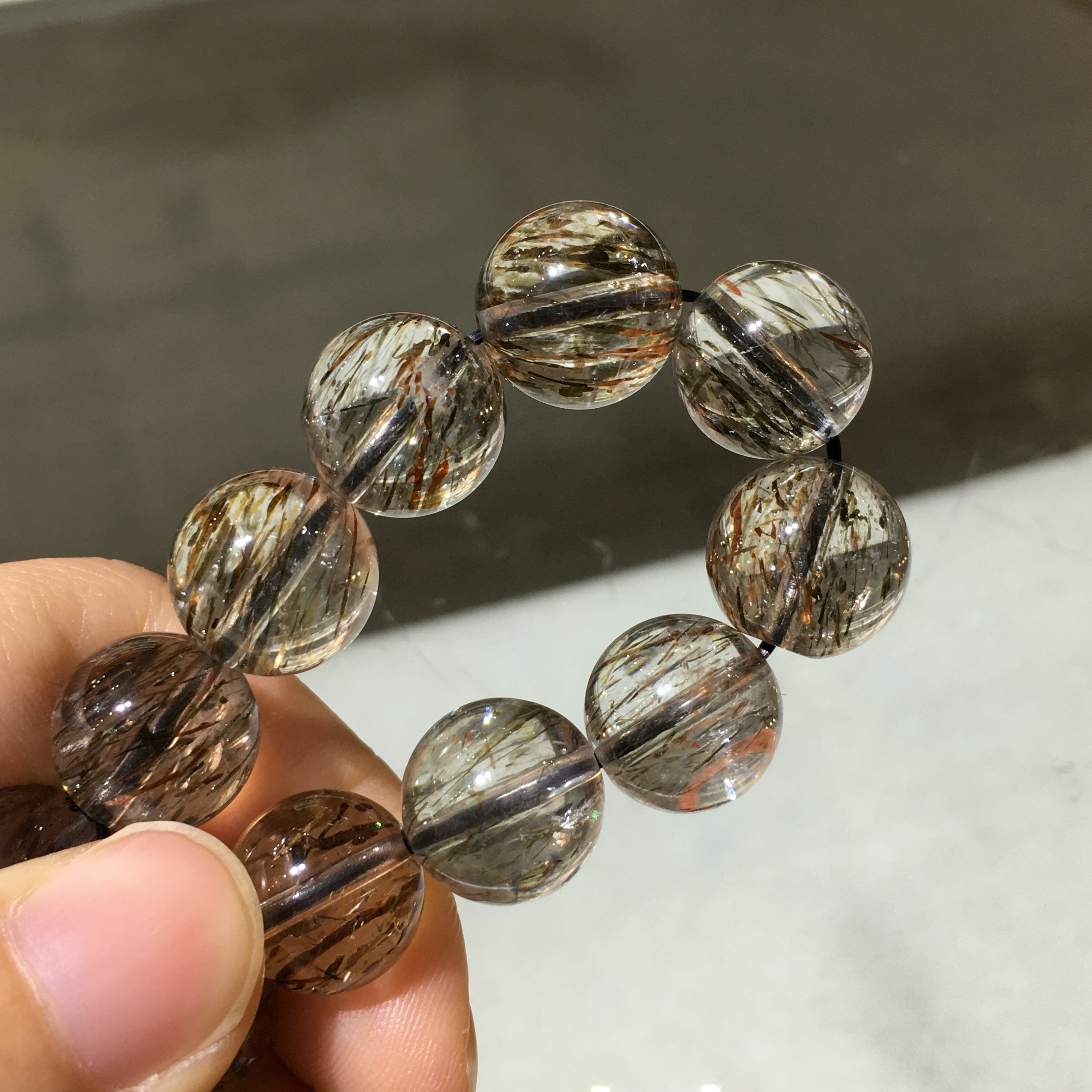 黑金髮手串 80050 12.5mm