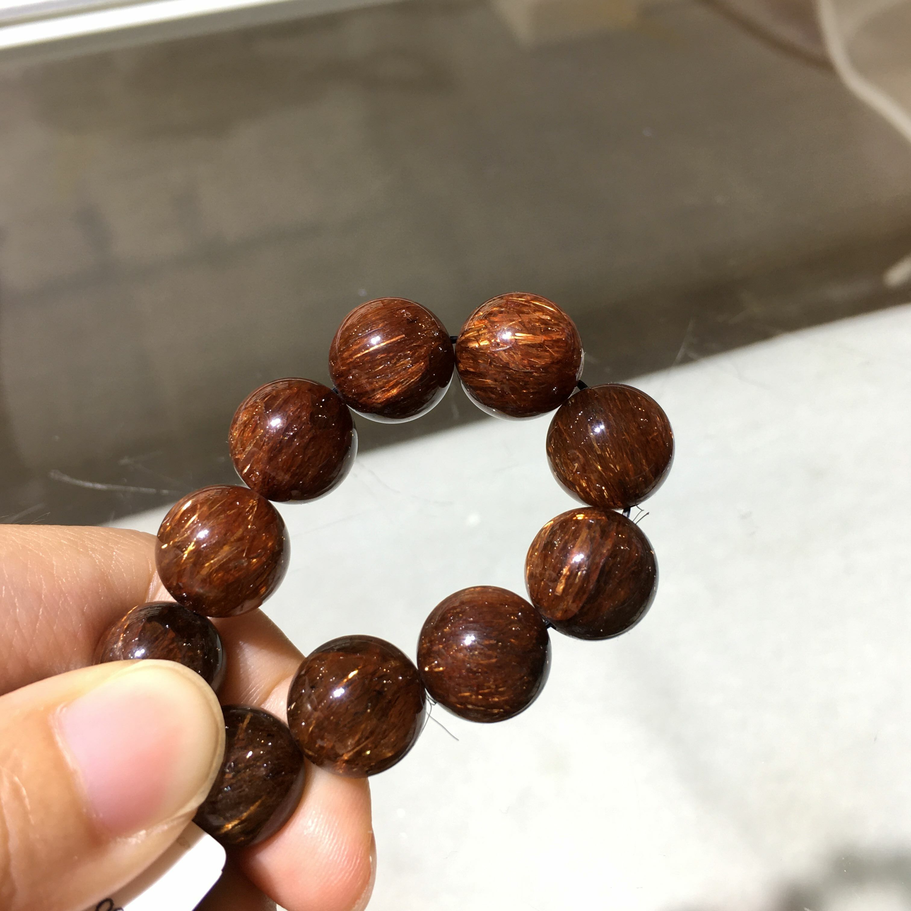 黑金髮手串 80109 12.5mm