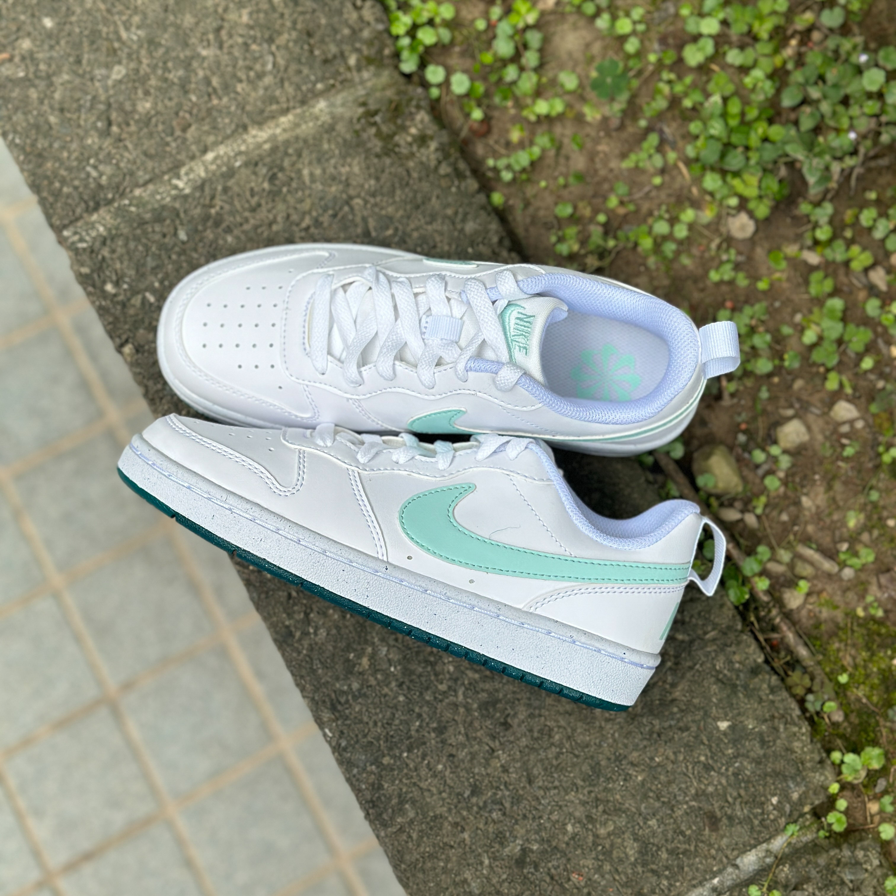 【預訂】Nike Court Borough Low 2 白薄荷綠-GS