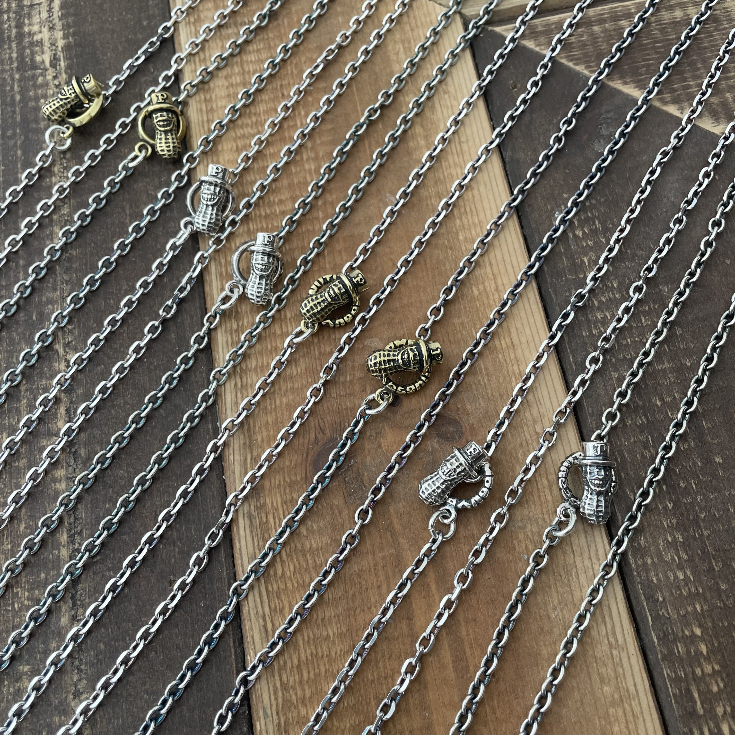 純銀花生鏈 I (有紋）