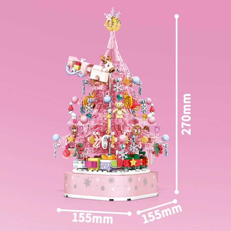 MOC Crystal Christmas Tree Merry Christmas Fit Lego