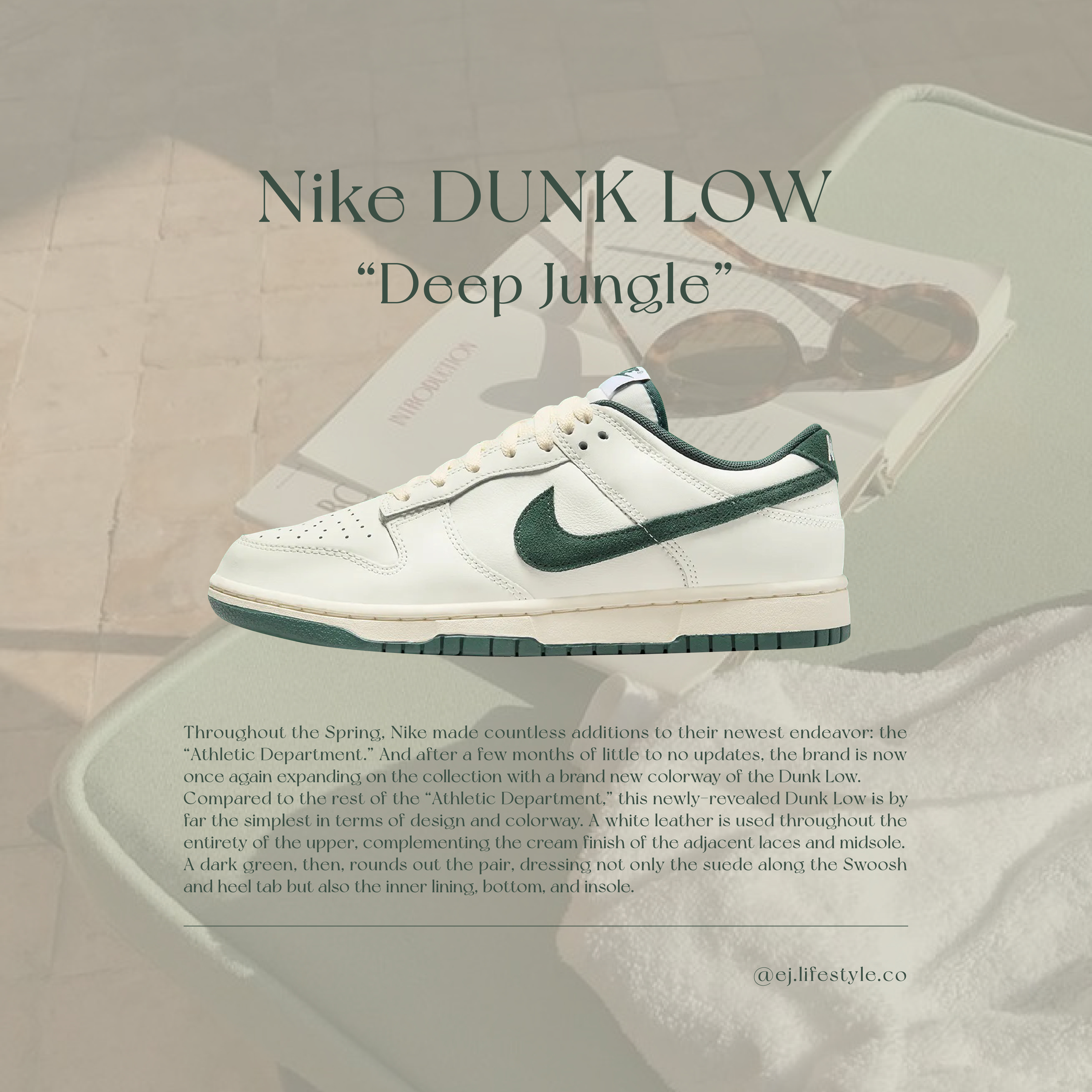 NIKE DUNK LOW DEEP JUNGLE 抹茶奶蓋奶油白深綠抹茶綠男鞋FQ8080-133