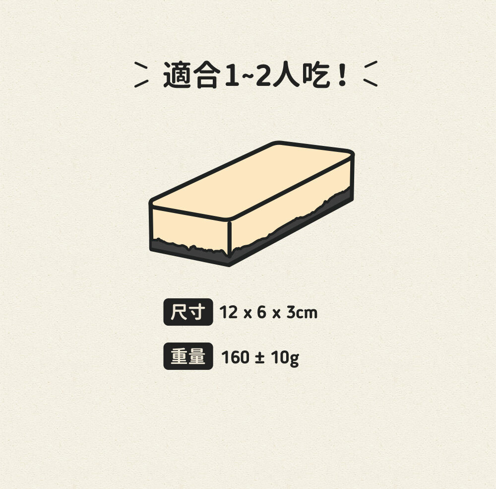 BABY吃厚厚鹹蛋黃起司蛋糕 尺寸與重量