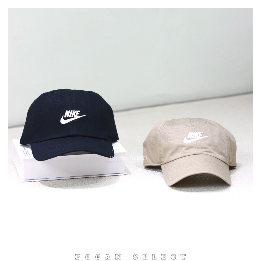 NIKE CAP 刺繡老帽黑色／奶茶色（FB5368-011 / FB5368-247）