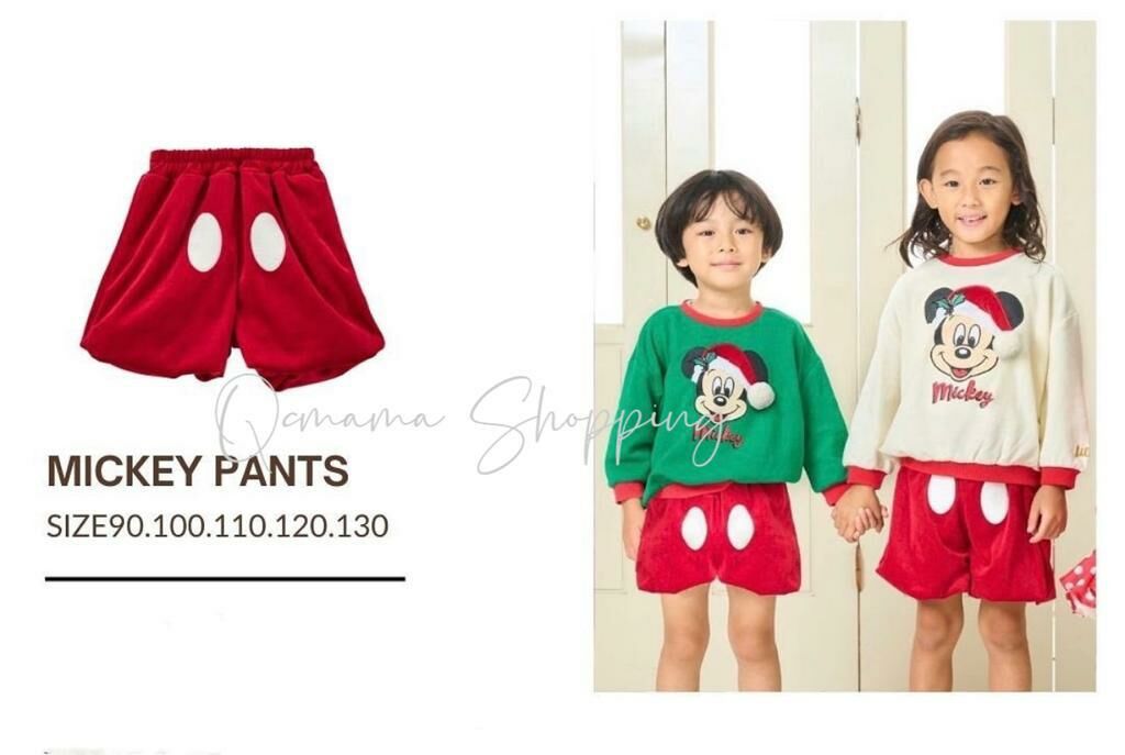 (現貨) 🇯🇵 100%日本直送 Disney 聖誕Mickey褲 (90/100/110)