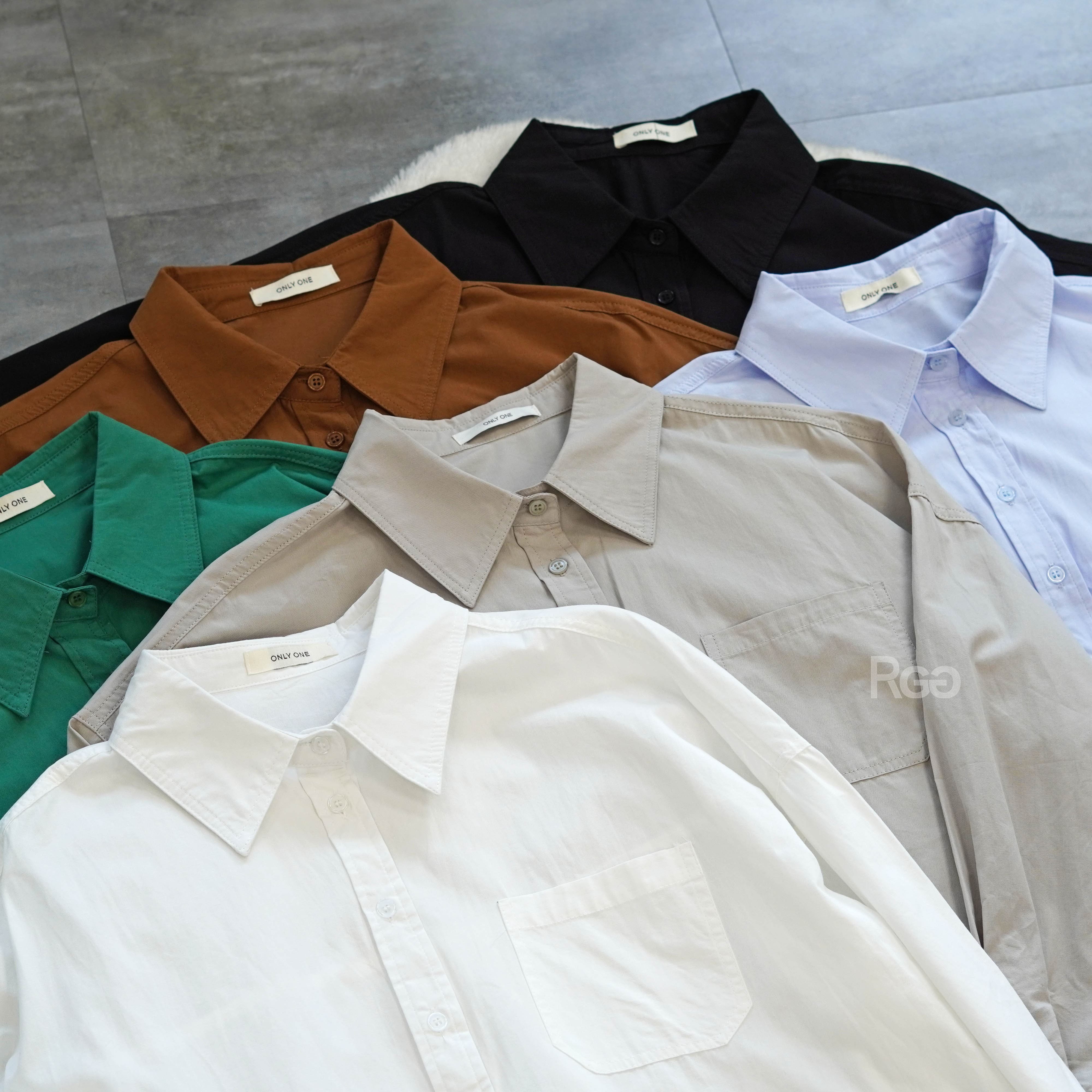 挺版前短後長水洗棉襯衫平拍商品照