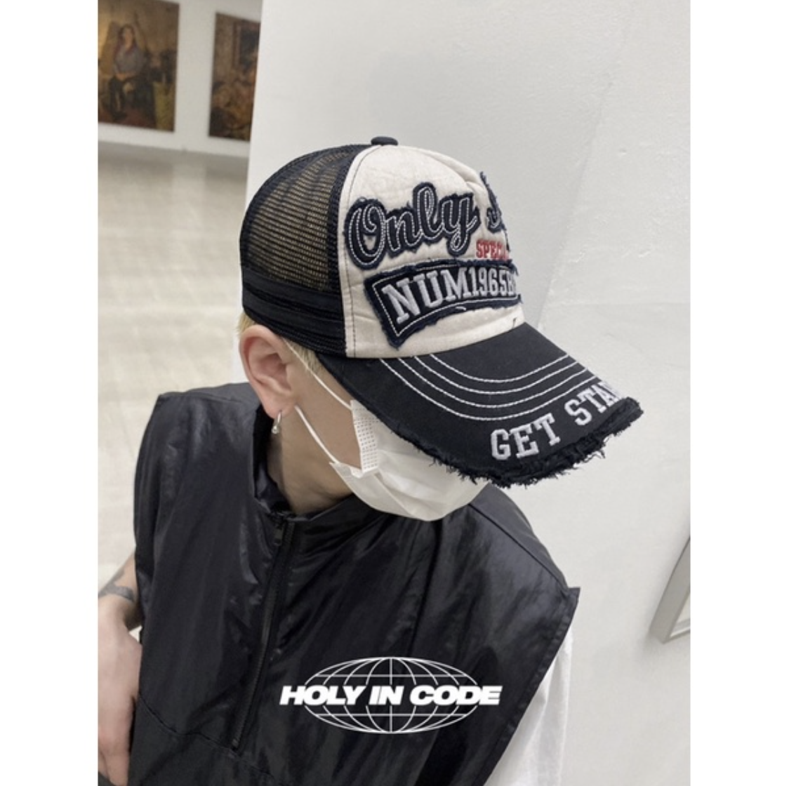 Holyincode 美式貼布刺繡復古網帽