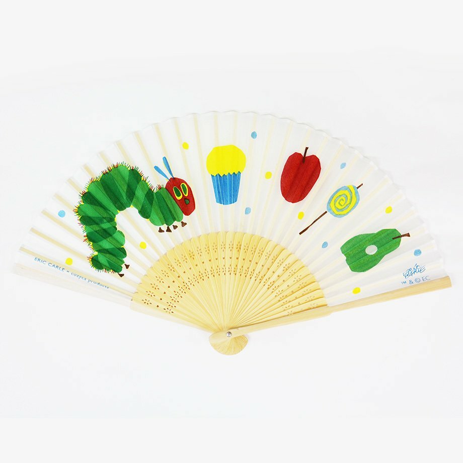 Eric Carle 餓肚子毛毛蟲 絲質扇子 摺扇｜日本表現社