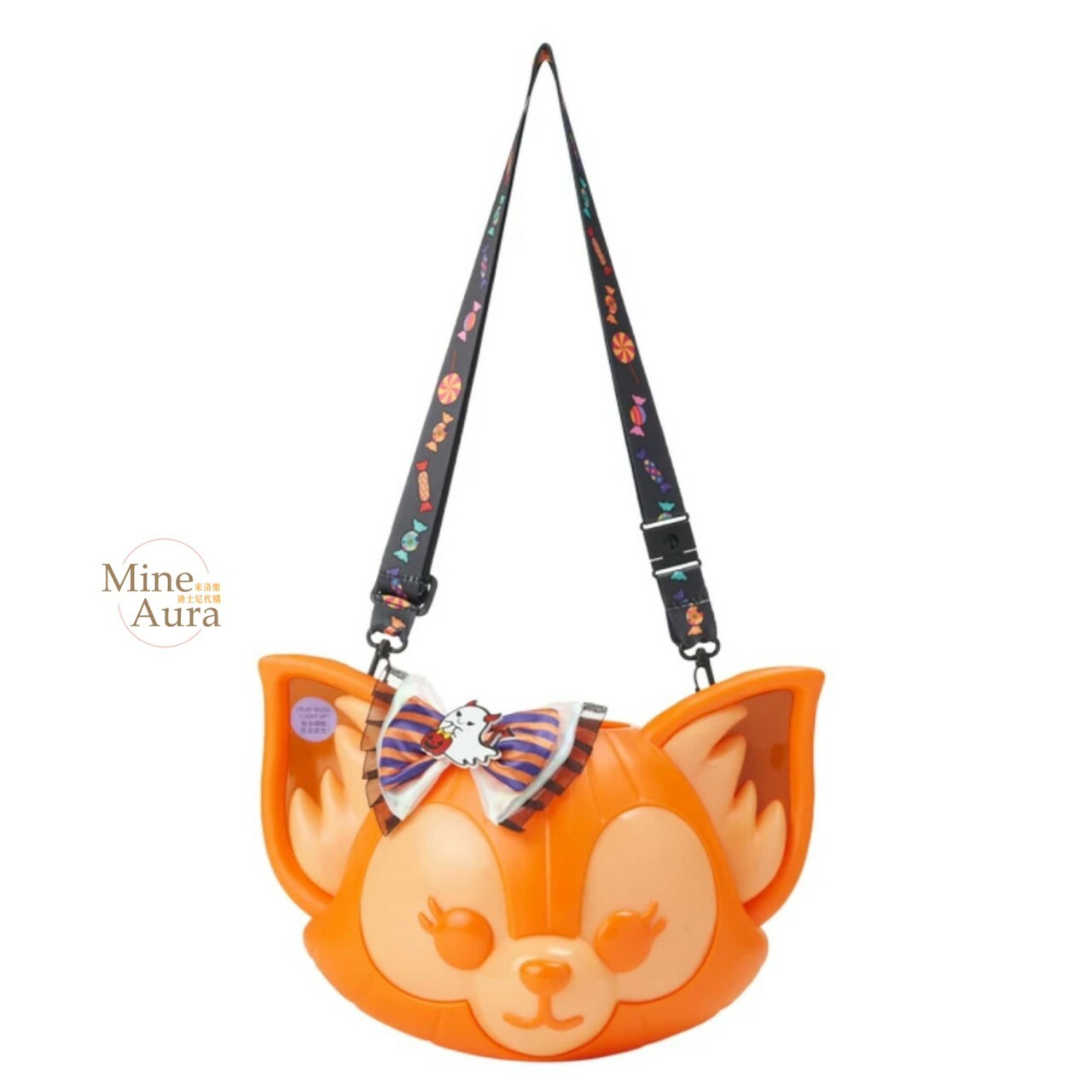 (限時特價) 2023萬聖節限定 達菲 Duffy 和朋友們系列 玲娜貝兒 Lina bell 大頭造型 發光音樂 斜背 南瓜桶 -上海迪士尼樂園