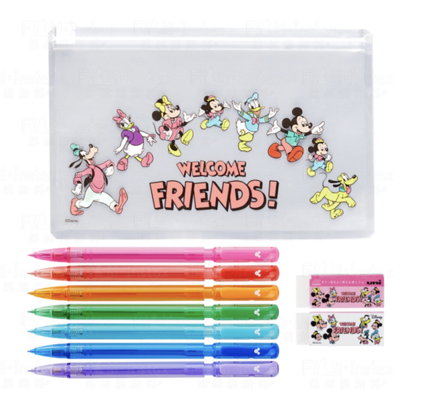 Mickey and Friends 七色自動鉛筆組 uni 0.5mm彩色