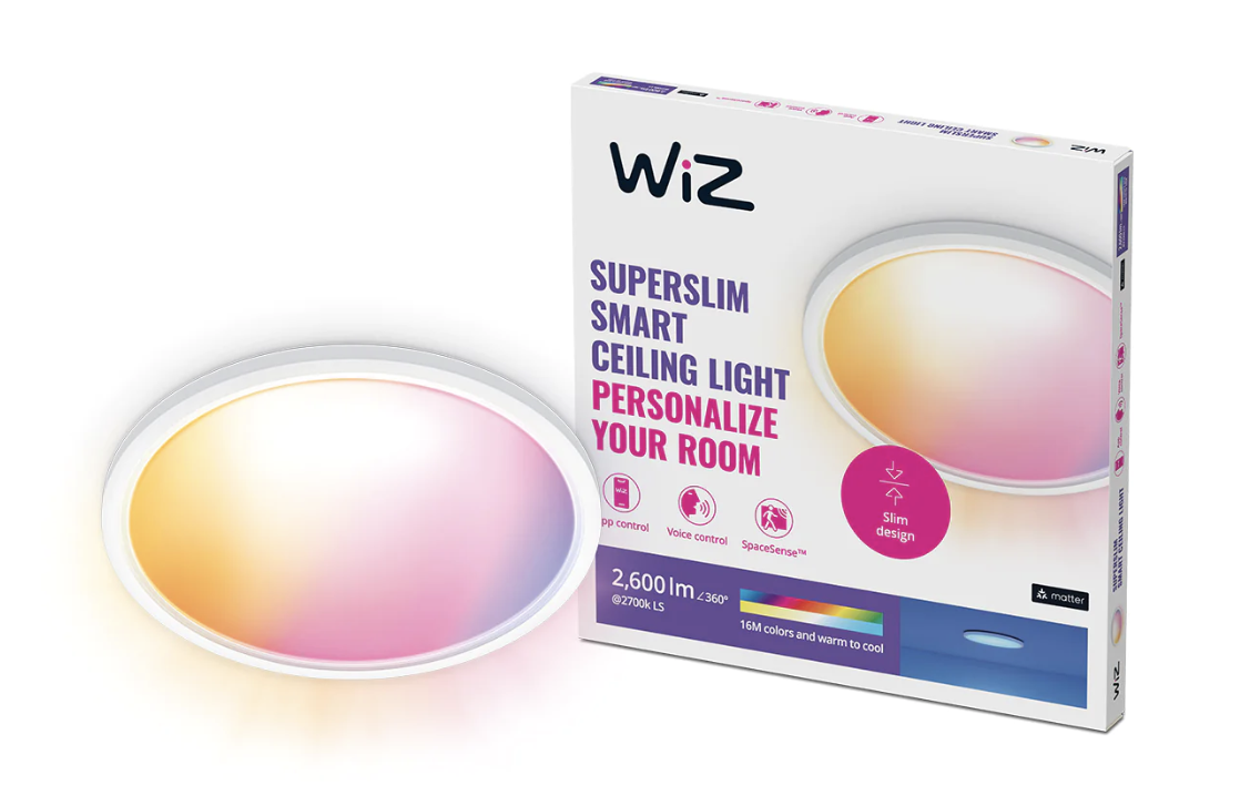 WiZ Superslim ceiling lamp RGB 22W Black/White 智能彩色超薄天花燈