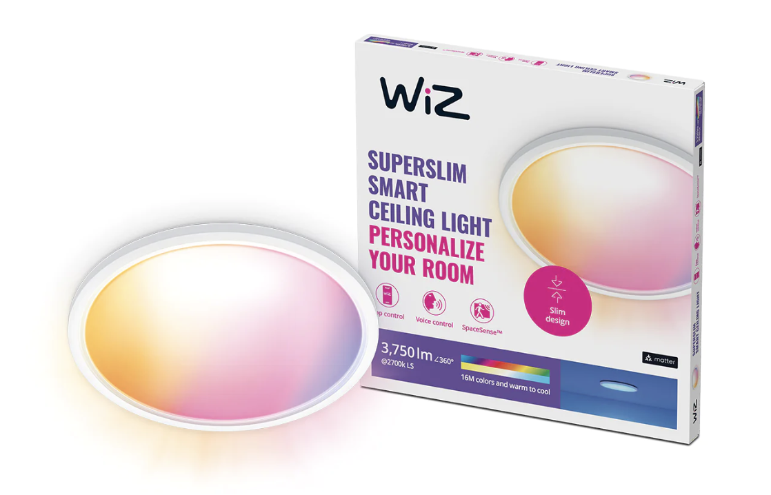 WiZ Superslim ceiling lamp RGB 32W Black/White 智能彩色超薄天花燈