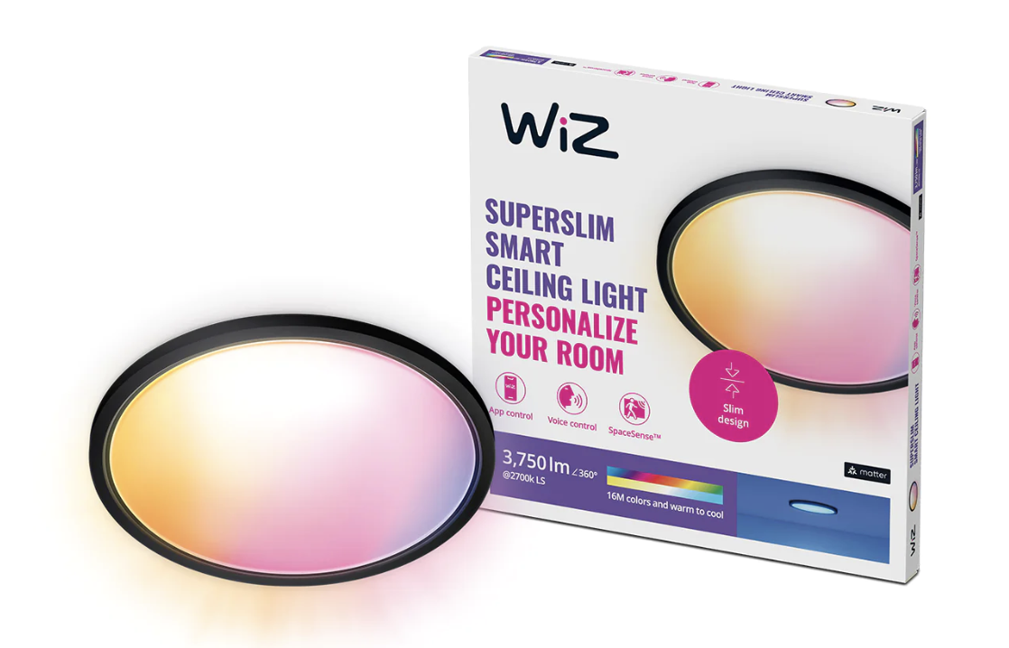 WiZ Superslim ceiling lamp RGB 32W Black/White 智能彩色超薄天花燈