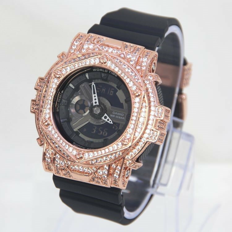 玫瑰金色 改裝手錶 BA-110XBC-1A - Rokkaku