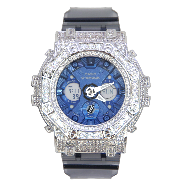 銀色 Mini-G 改裝手錶 GMA-S120TB-8A - 八角雙圈