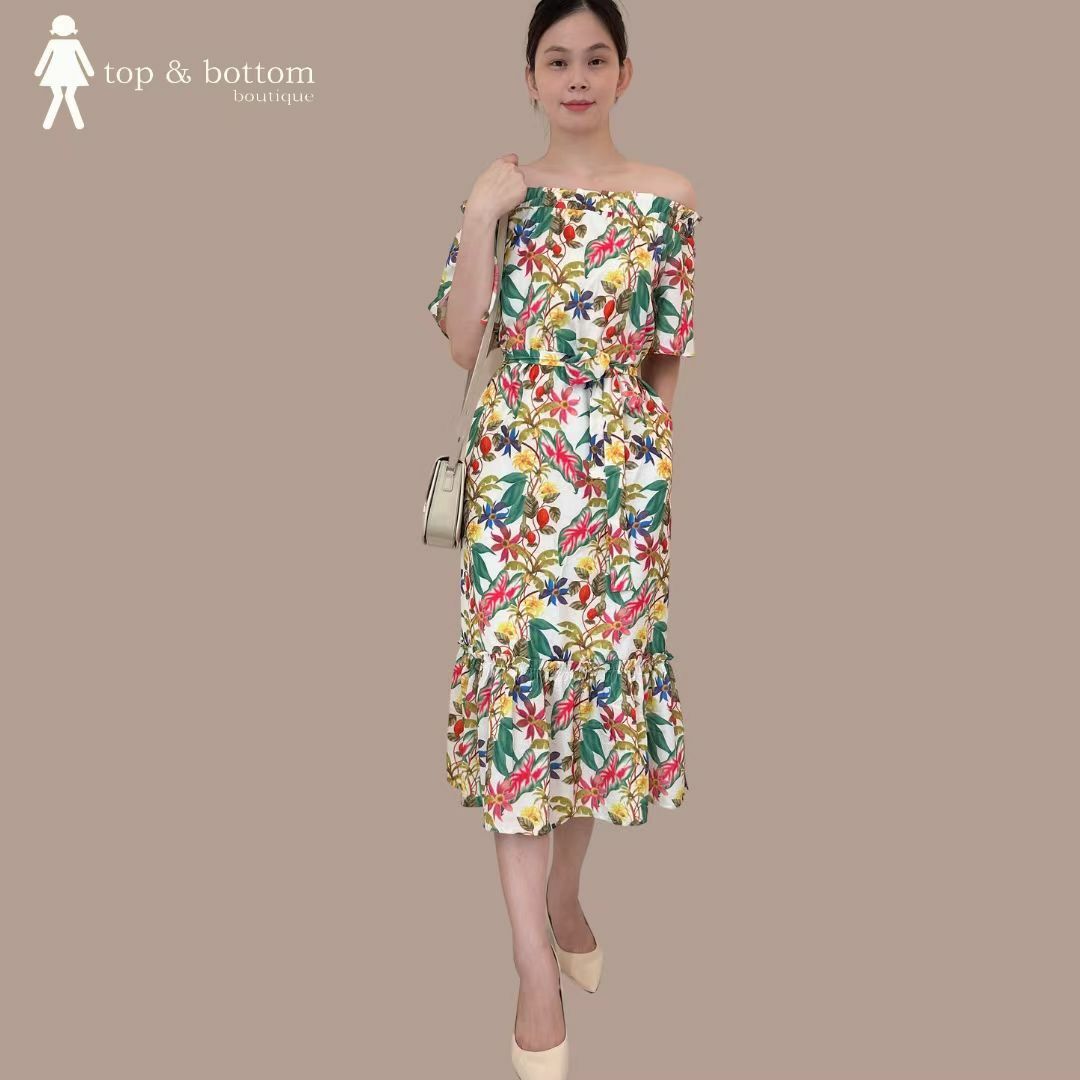 FLORAL OFF SHOULDER LONG DRESS